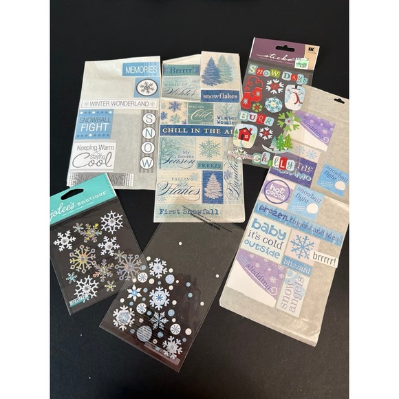 Scrap Booking Material Stickers Holiday Spring Snowman Fall Crafting Hobby Lot - Picture 10 of 12